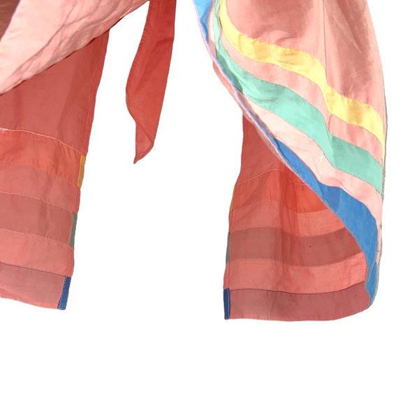 Beautiful Vintage striped apron, sash in back, with pocket, excellent condition - Picture 6 of 16